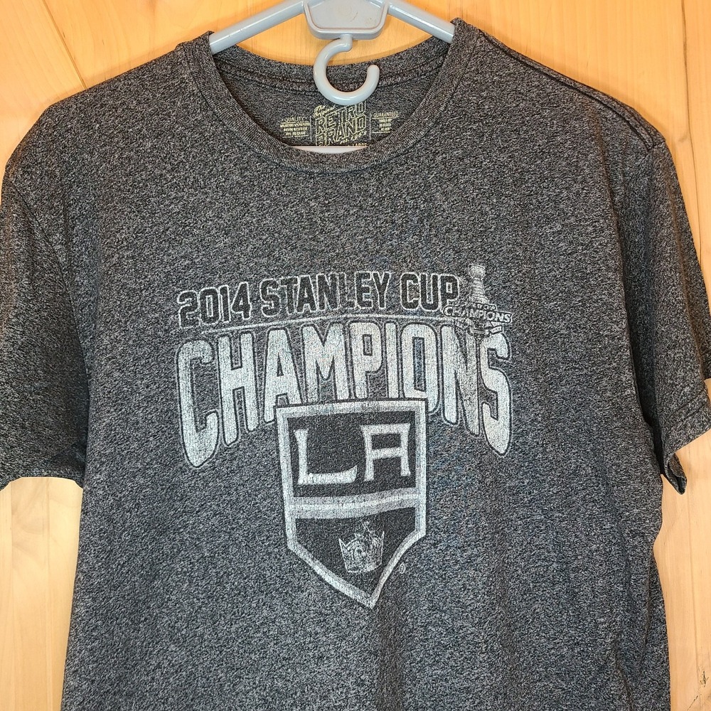 LA Kings 2014 Stanley Cup Champions T-Shirt, Retro Brand, Men's L, Black, Tee